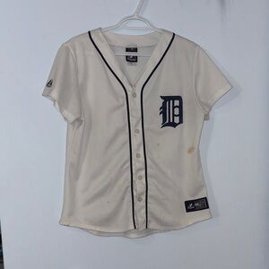 Majestic Cream Baseball Jersey with Black Accents